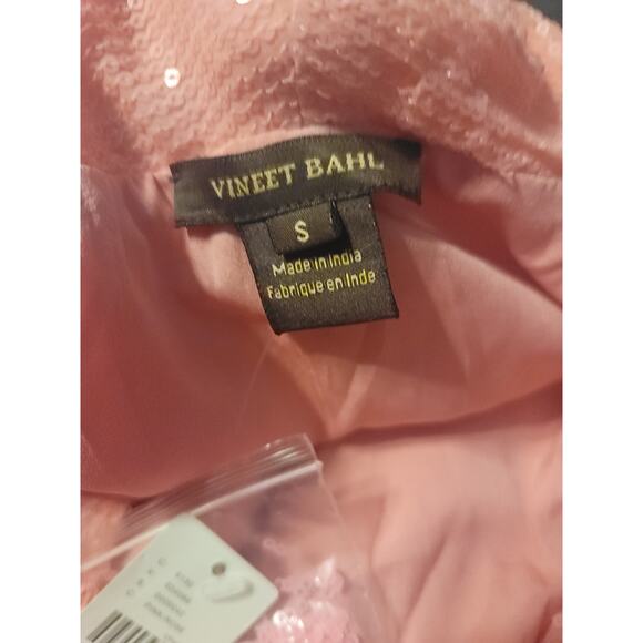 NWT Anthropologie Vineet Bahl Sequin Pink Wrap Dress - Small - Picture 5 of 5
